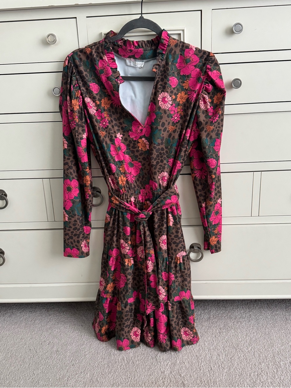 Floral Long-Sleeve Dress in Pink and Brown by Smith & Quinn